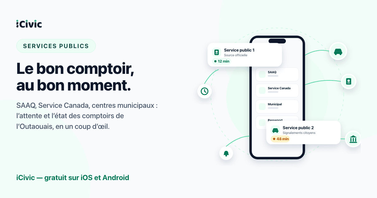 Comparer les comptoirs avec la carte iCivic avant de partir